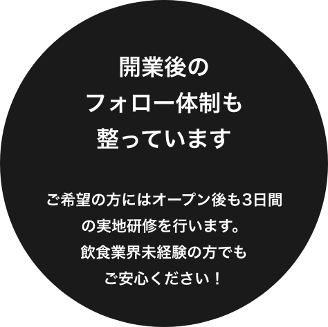開業後のフォロー体制